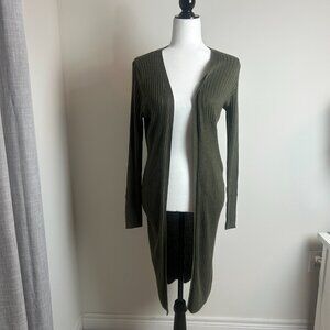 Dynamite Olive Green Ribbed Longline Cardigan – Size Small
